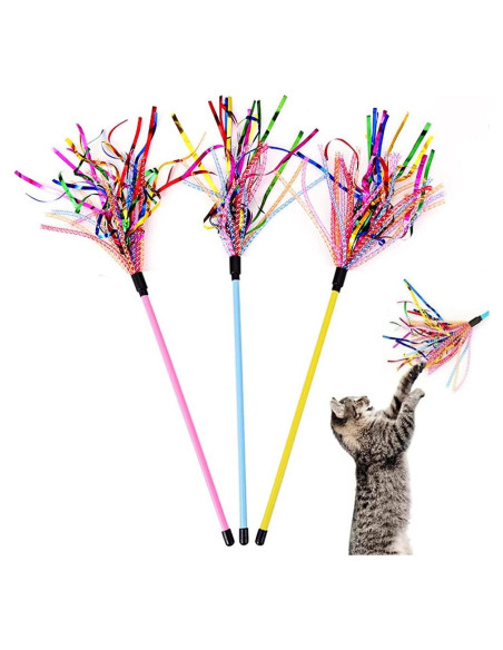 Varitas Interactivas para Gatos IUHKBH - 3 PCS con Lentejuelas Varitas Interactivas para Gatos IUHKBH - 3 PCS con Lentejuelas