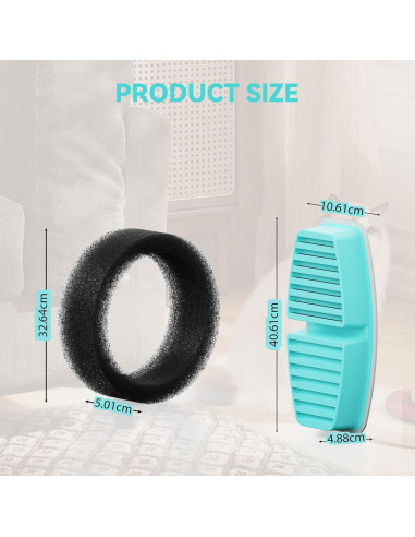 Filtros para Fuente de Agua FOFNON - 12 Piezas (6 Filtros + 6 Esponjas)