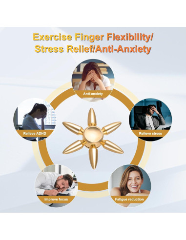 Spinner Fidget ATESSON de Metal Alivio Estrés 7.29 cm