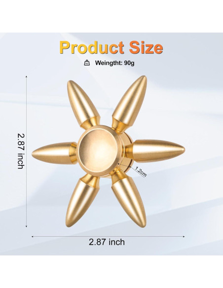 Spinner Fidget ATESSON de Metal Alivio Estrés 7.29 cm
