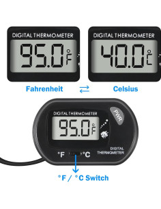 Termómetro Digital para Acuarios Shutao - LCD Resistente al Agua 2