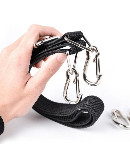 Cuerda Bungee Plana Marcobrothers Ajustable 1.22m Negra