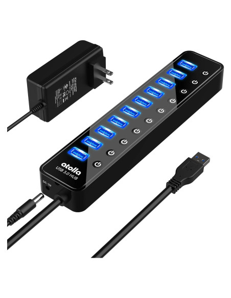 Hub USB 3.0 Alimentado atolla CH-310U3 10 Puertos con Interruptores