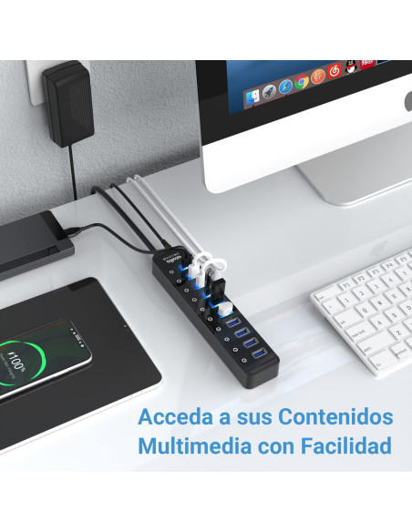 Hub USB 3.0 Alimentado atolla CH-310U3 10 Puertos con Interruptores