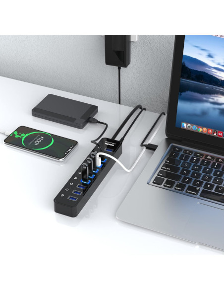 Hub USB 3.0 Alimentado atolla CH-310U3 10 Puertos con Interruptores