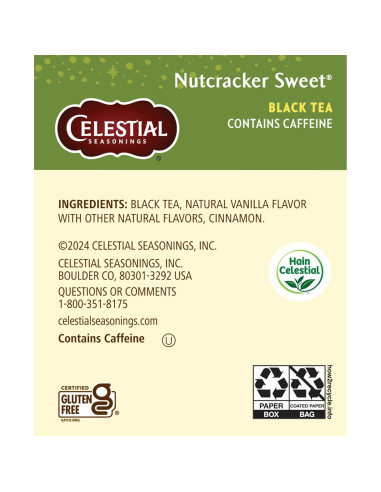 Té Negro Dulce de Cascanueces Celestial Seasonings 18 Cuentos