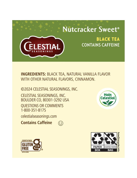 Té Negro Dulce de Cascanueces Celestial Seasonings 18 Cuentos