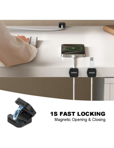 Organizador de Cables Magnético Aimiduo - Paquete de 10 Clips