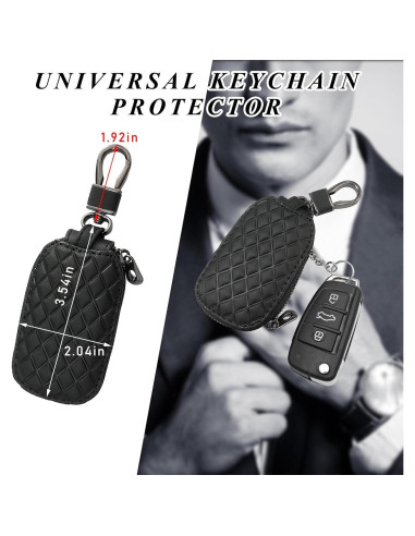 Funda para Llave de Auto Dickno de Cuero Negro Antirayaduras