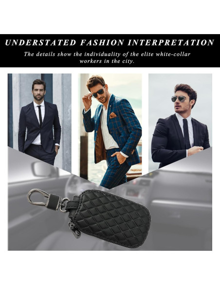Funda para Llave de Auto Dickno de Cuero Negro Antirayaduras