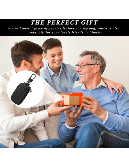 Funda para Llave de Auto Dickno de Cuero Negro Antirayaduras