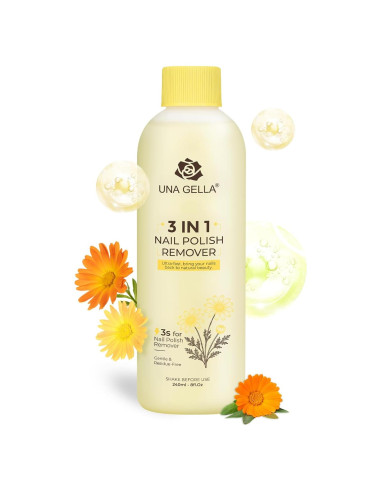 Removedor de Esmalte de Uñas UNA GELLA 236.6 ml Acetona Caléndula