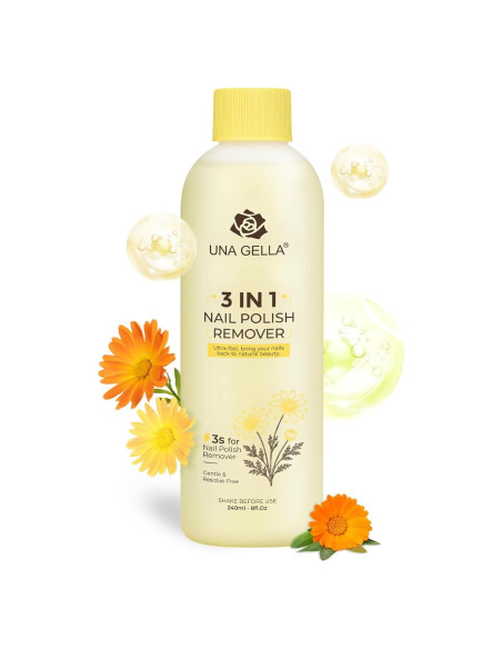 Removedor de Esmalte de Uñas UNA GELLA 236.6 ml Acetona Caléndula