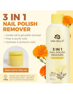 Removedor de Esmalte de Uñas UNA GELLA 236.6 ml Acetona Caléndula 2