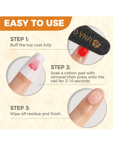 Removedor de Esmalte de Uñas UNA GELLA 236.6 ml Acetona Caléndula