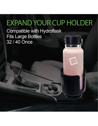 Soporte de Vaso Expandible Cellet para Coche - Negro, Ajustable para Botellas de 8.6 a 9.7 cm