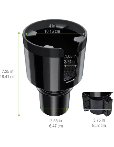 Soporte de Vaso Expandible Cellet para Coche - Negro, Ajustable para Botellas de 8.6 a 9.7 cm