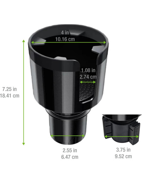 Soporte de Vaso Expandible Cellet para Coche - Negro, Ajustable para Botellas de 8.6 a 9.7 cm