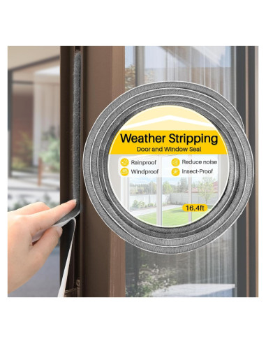 Burlete Autoadhesivo RAINFLOW 5m Aislante Acústico Gris