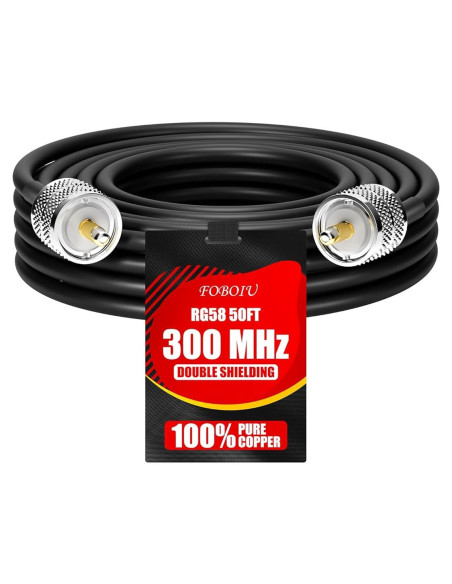 Cable Coaxial RG58 15.24M Foboiu UHF PL259 50 Ohm