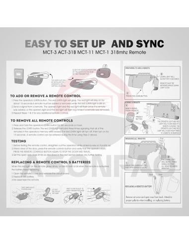 Abridor de Puerta de Garaje Lineal ASONPAO MCT-3 Control Remoto