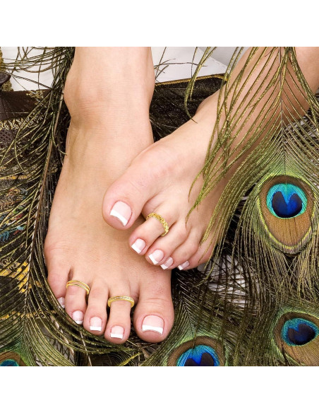 Conjunto de 3 Anillos Abiertos Ajustables para Dedos de los Pies Oro