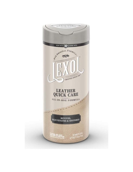 Limpiador y Acondicionador de Cuero Lexol 28 Toallitas