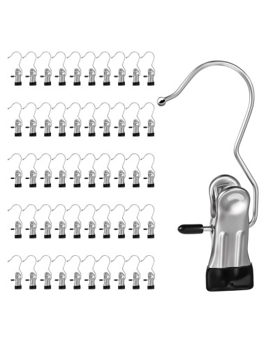 Clips de Percha YUXIANLB - 50 Piezas Acero Inoxidable