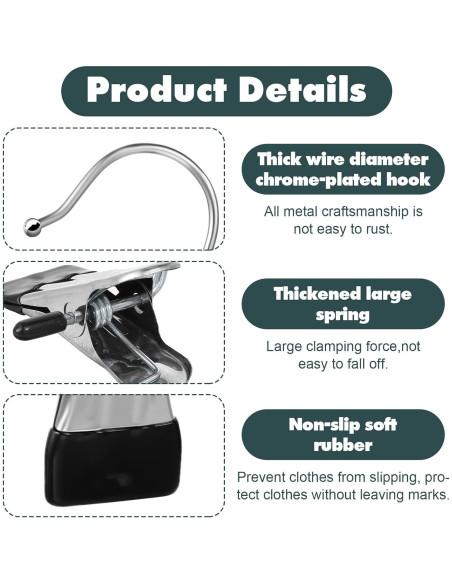 Clips de Percha YUXIANLB - 50 Piezas Acero Inoxidable