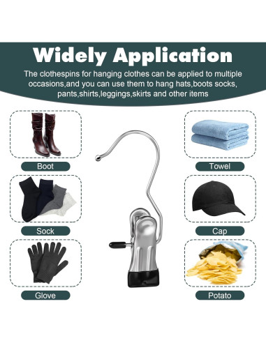 Clips de Percha YUXIANLB - 50 Piezas Acero Inoxidable