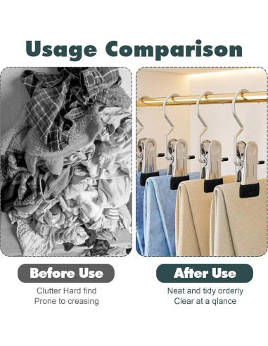 Clips de Percha YUXIANLB - 50 Piezas Acero Inoxidable