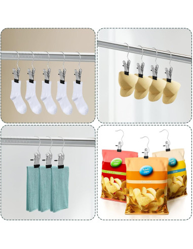 Clips de Percha YUXIANLB - 50 Piezas Acero Inoxidable