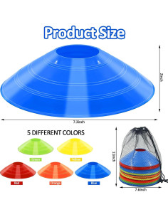 Conos de Fútbol Jyongmer 100 Piezas Multicolor con Bolsa 2