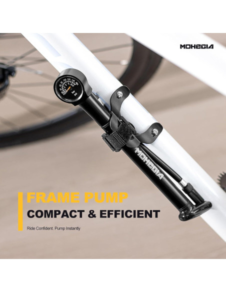 Bomba de Marco de Bicicleta MOHEGIA 160 PSI con Manómetro