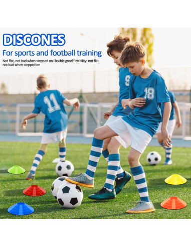 Conos de Fútbol Jyongmer 100 Piezas Multicolor con Bolsa