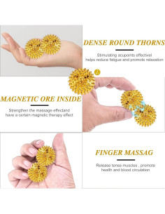 Bolas de Masaje de Mano Aetomtins - Acupresión Magnética 3.3cm 2