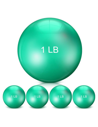 4 Balones de Tonificación con Peso Seenelling 0.45 kg Verde