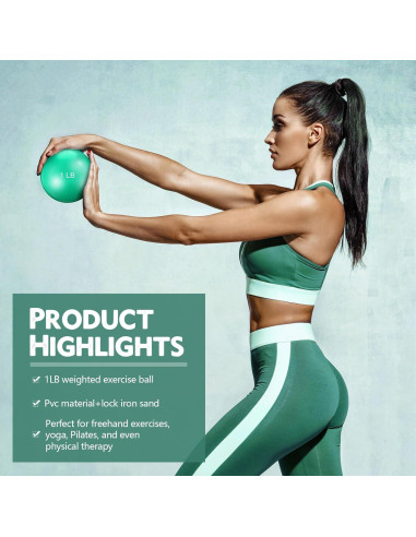 4 Balones de Tonificación con Peso Seenelling 0.45 kg Verde