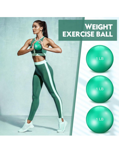 4 Balones de Tonificación con Peso Seenelling 0.45 kg Verde