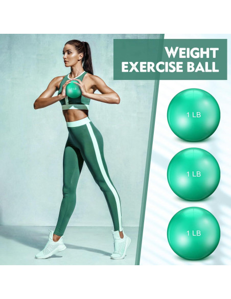 4 Balones de Tonificación con Peso Seenelling 0.45 kg Verde