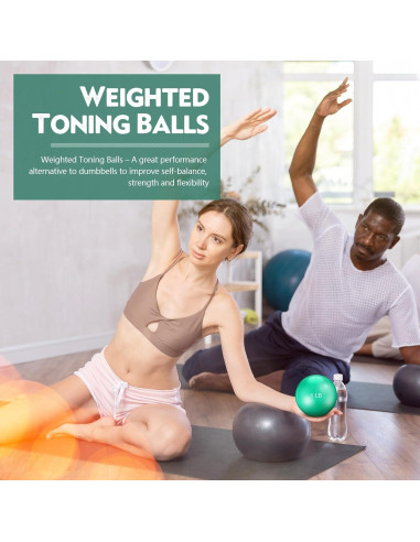 4 Balones de Tonificación con Peso Seenelling 0.45 kg Verde