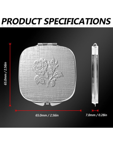 Espejo Compacto LIKSANGMETALS 7.1x7.6cm 1X/2X Plegable Plata