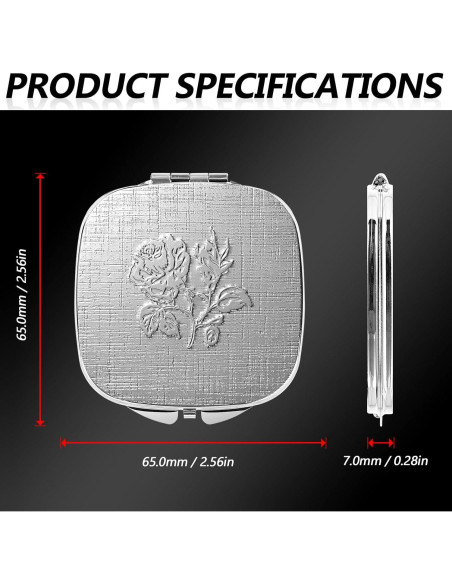 Espejo Compacto LIKSANGMETALS 7.1x7.6cm 1X/2X Plegable Plata