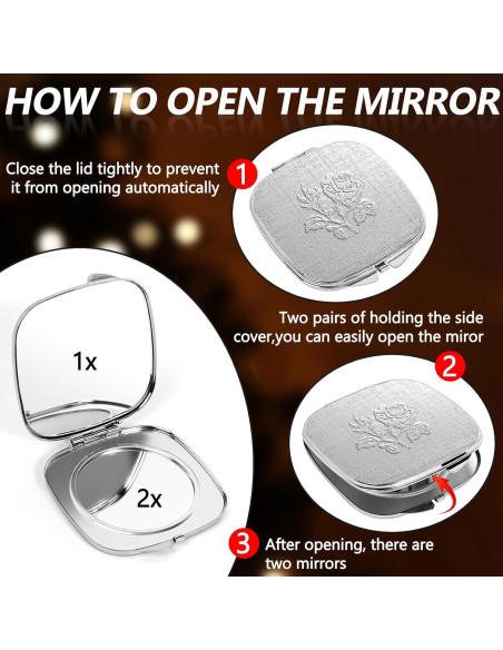 Espejo Compacto LIKSANGMETALS 7.1x7.6cm 1X/2X Plegable Plata