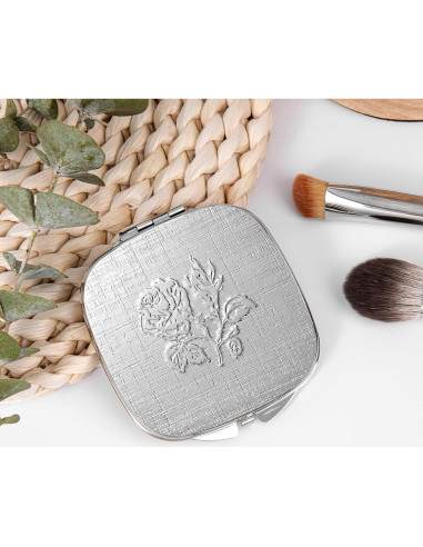 Espejo Compacto LIKSANGMETALS 7.1x7.6cm 1X/2X Plegable Plata