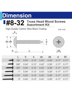 Kit de Tornillos Autoperforantes de Madera Usdrwam 170 PCS 2