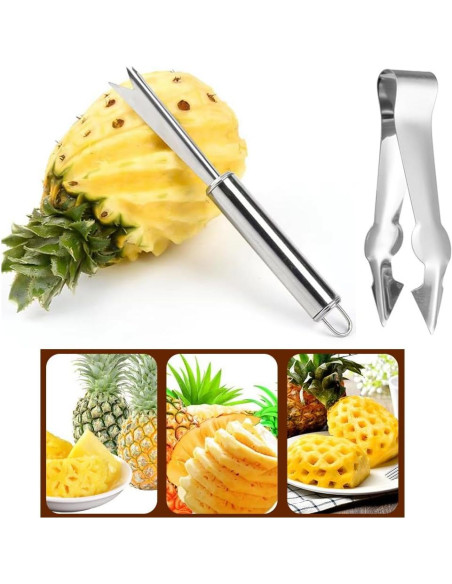 Paquete de 4 Herramientas para Piña TorSor - Acero Inoxidable