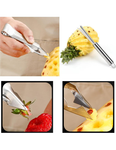 Paquete de 4 Herramientas para Piña TorSor - Acero Inoxidable