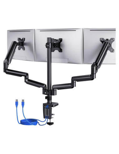 Soporte Triple para Monitores ErGear EGTS5B 13-27" Negro