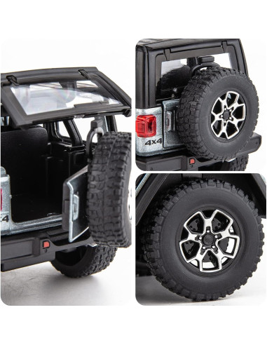 Coche de Juguete Wrangler WAKAKAC 1/32 Metal Retroceso Luz Sonido
